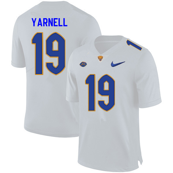 Men #19 Nate Yarnell Pitt Panthers College Football Jerseys Sale-White